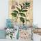 Designart - Purple Sesame Flowers WIth Green Leaves - Traditional Print on Natural Pine Wood
